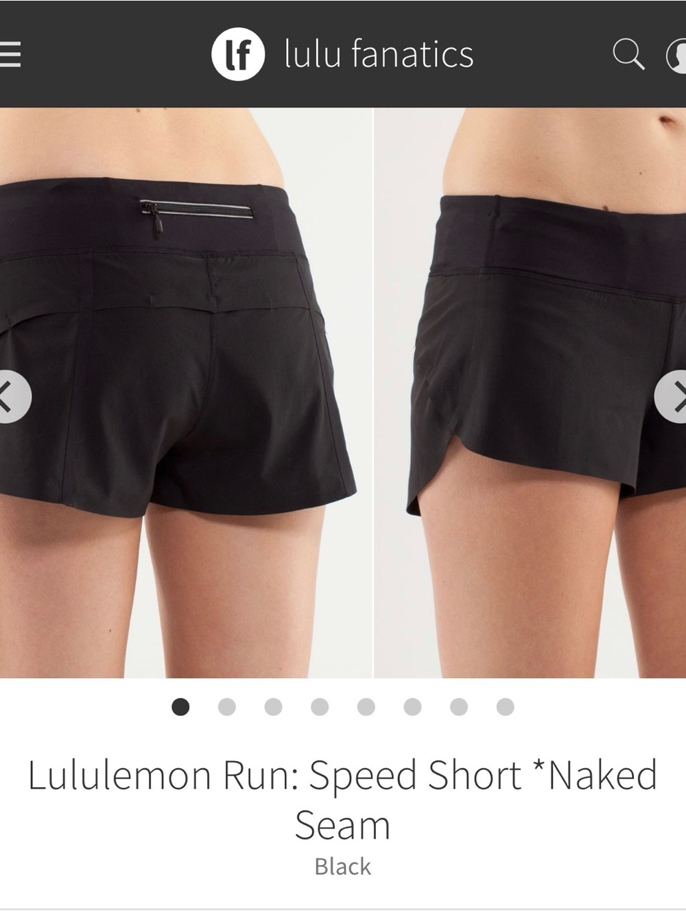 Lululemon Run Speed Short Naked Seam Black Floral Lined Shorts Small 2 4